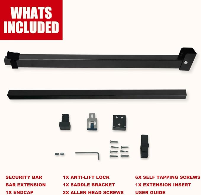 SECURITYMAN Sliding Door Security Bar-Child Proof Sliding Door Lock Bar - Image 7