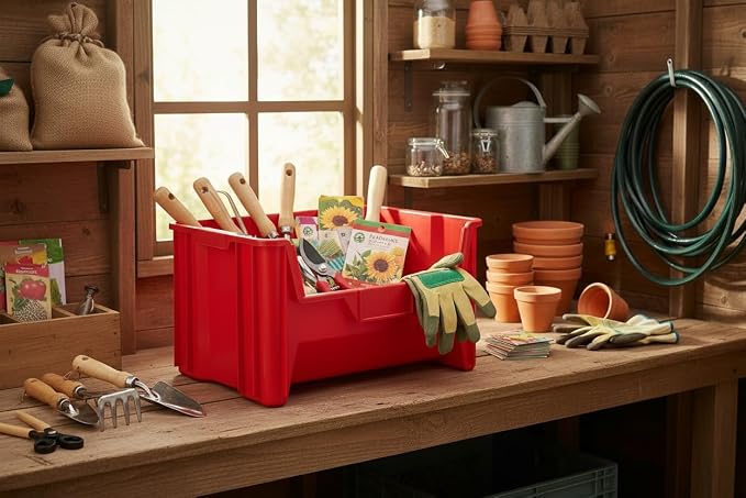 Hudson Exchange 20" x 15" x 12.5" Plastic Giant Stackable Hopper Bin Container - Image 3