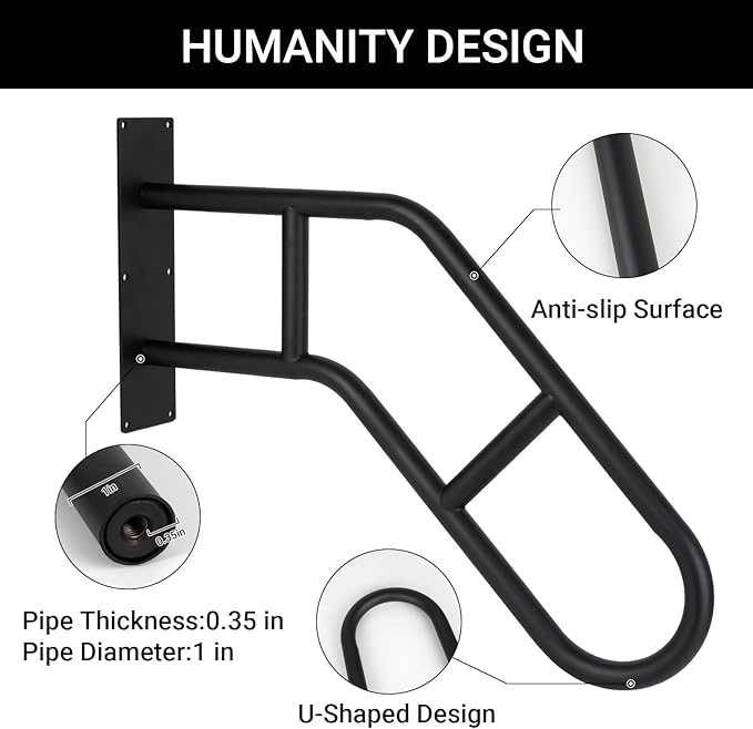 Aduanbang Hand Rails for Outdoor Steps & Elderly, U-Shape Wall Mount Stair - Image 7