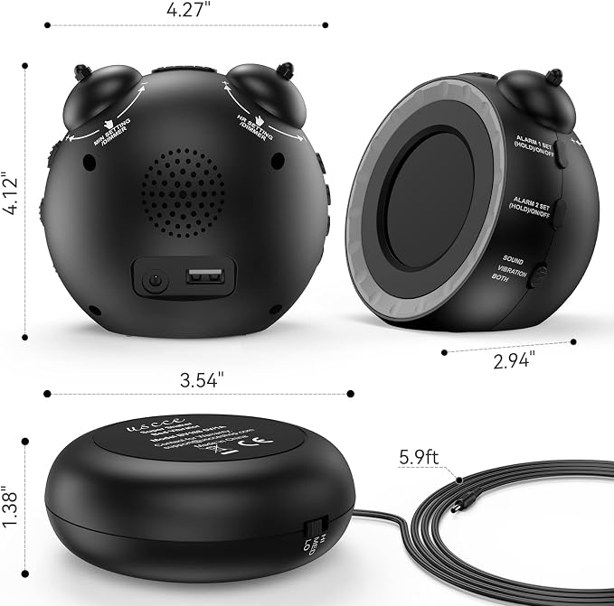 uscce Loud Dual Alarm Clock - Image 9