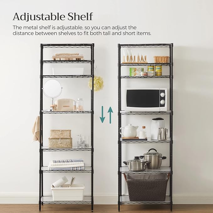 SONGMICS 7-Tier Storage Unit, Wire Shelving, Kitchen Metal Rack - Image 8