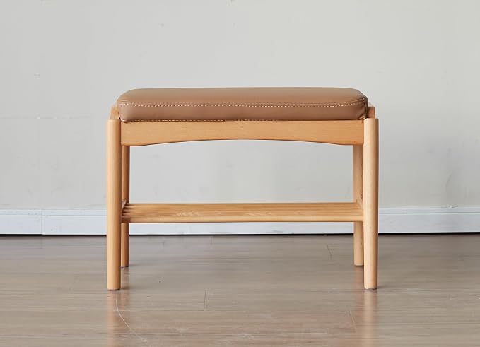 Solid Wood Shoe Bench Assembled, Shoe Rack Bench - Image 9