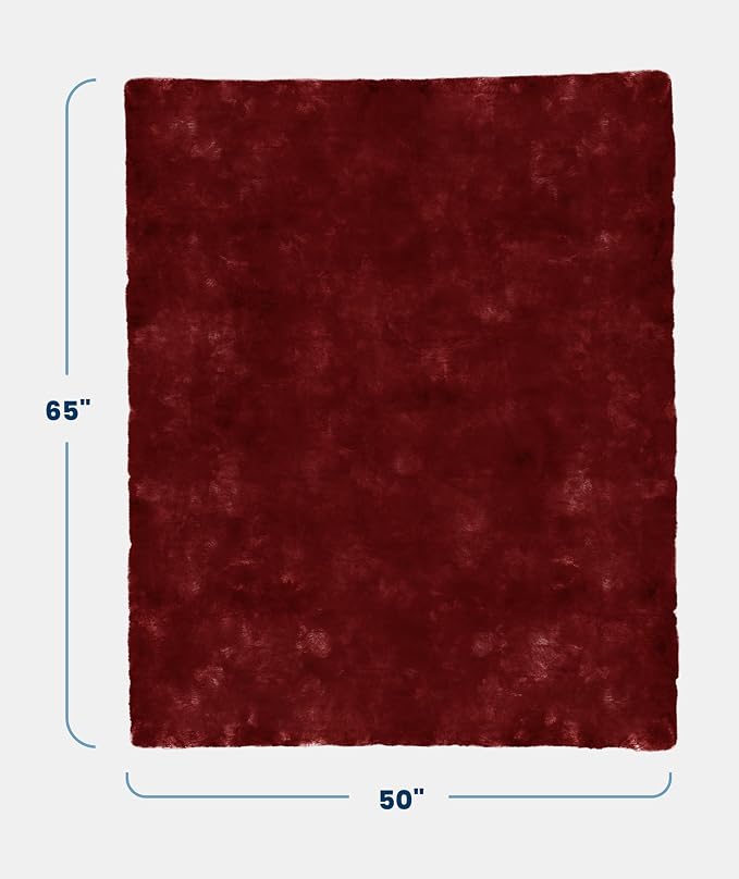 Everlasting Comfort Soft & Comfortable Red Faux Fur Throw Blanket - Image 9