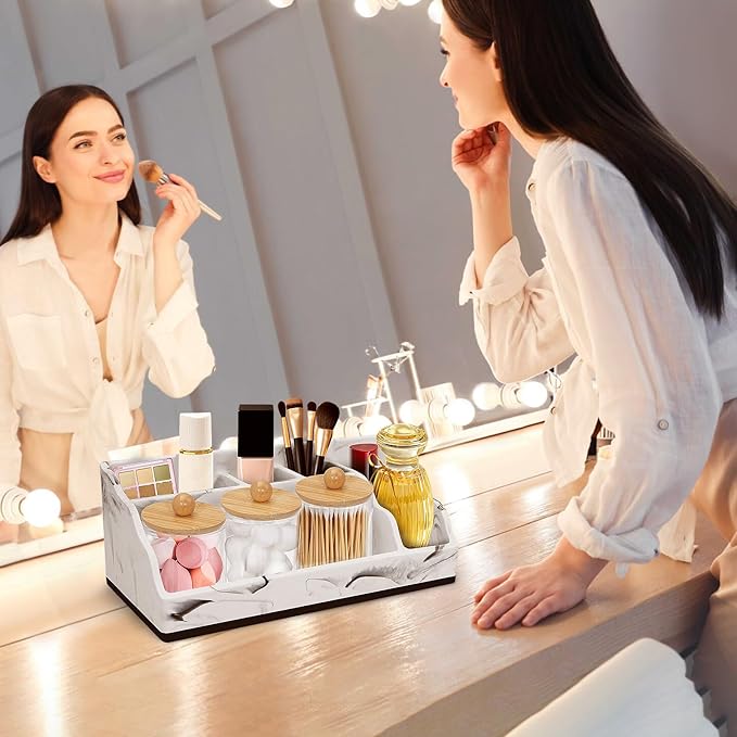 Marble Toothbrush Holder for Bathroom Organizer Countertop, Toothbrush Organizer - Image 9