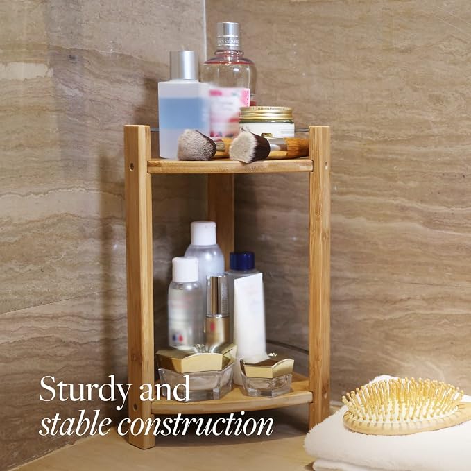 GOBAM Bamboo Shower Corner Caddy, Large - Image 9