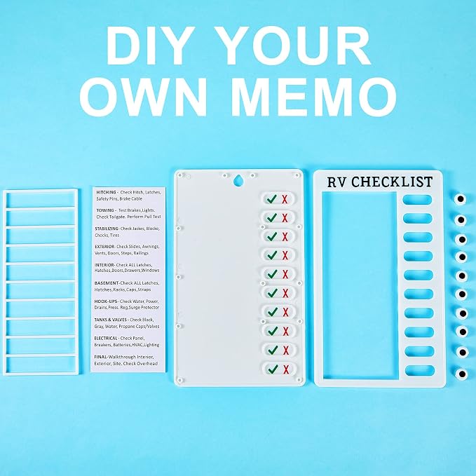 Zonon 1 Pack Rv Checklist Board to Do List Boards Plastic Chore Chart Memo - Image 7