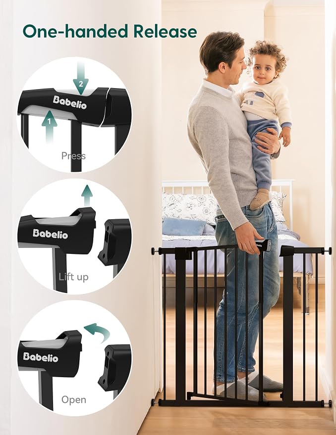 Babelio Baby Gate for Doorways and Stairs, 26-40" Auto Close Dog Gate, - Image 8