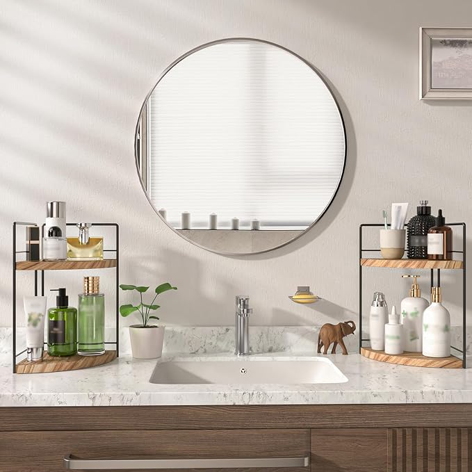 2 Pack Bathroom Counter Organizer, 2 Tier Corner Bathroom Counter Organizer - Image 6