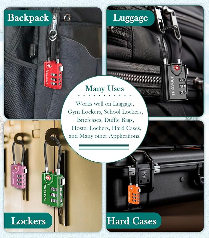 TSA Approved Luggage Locks, Travel Locks Which Also Work Great as Gym Locks - Image 6
