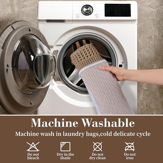 RESARE Waffle Bath Mat, Super Absorbent Non Slip, Machine Washable, Ultra Soft - Image 6