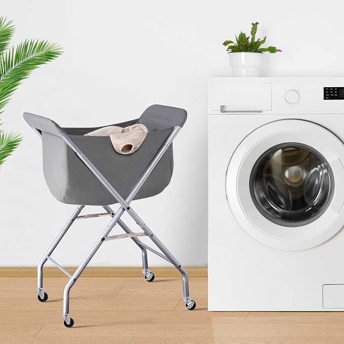 ELYKEN Laundry Cart with Wheels, 32”H Easy Rolling Laundry Hamper with - Field & Grace