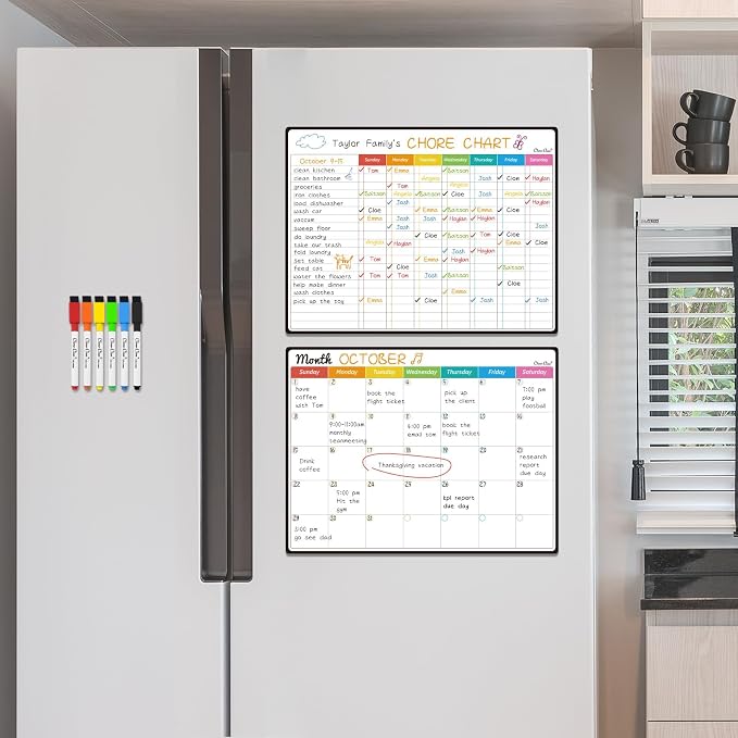 Magnetic Dry Erase Chore Chart, Monthly Calendar Set - Image 7