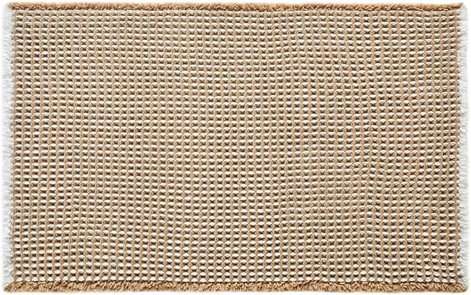 Waffle Bath Mat, Boho Bathroom Rugs Non Slip Washable Super Absorbent Quick Dry - Image 9