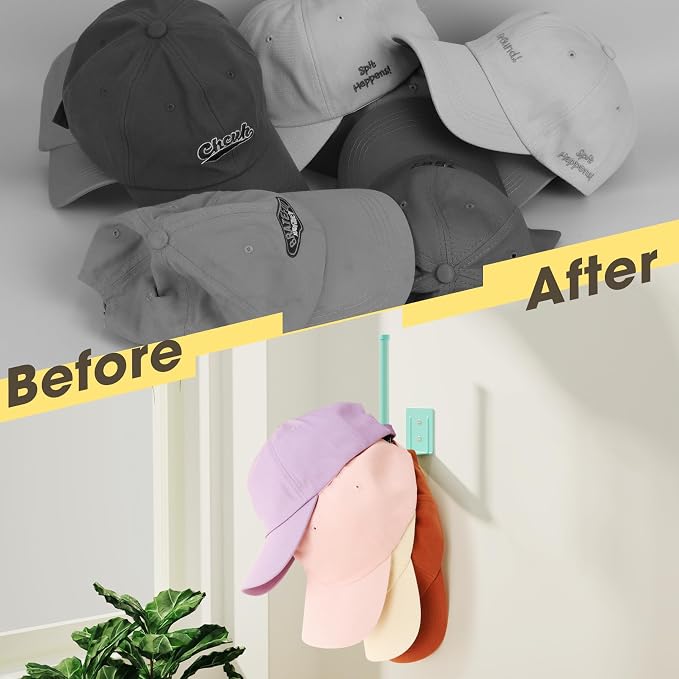 2 Pack Hat Racks for Baseball Caps, Stainless Steel Hat Organizer for Baseball - Image 7