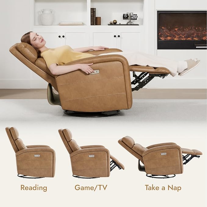 Watson & Whitely Swivel Power Recliner Glider Rocker, Small Recliner - Image 8