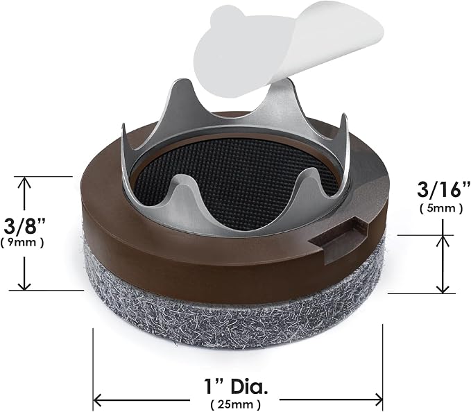 GorillaFelt Chair Leg Floor Protectors/Felt Chair Glides Tap-On Felt Furniture - Image 6
