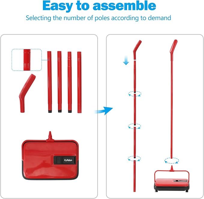 Eyliden Carpet Sweeper, Mini Size Lightweight Hand Push - Field & Grace