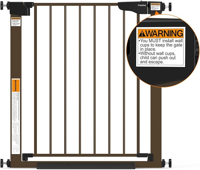 Cumbor 29.7-46" Baby Gate for Stairs, Mom's Choice Awards Winner-Auto Close Dog - Image 9