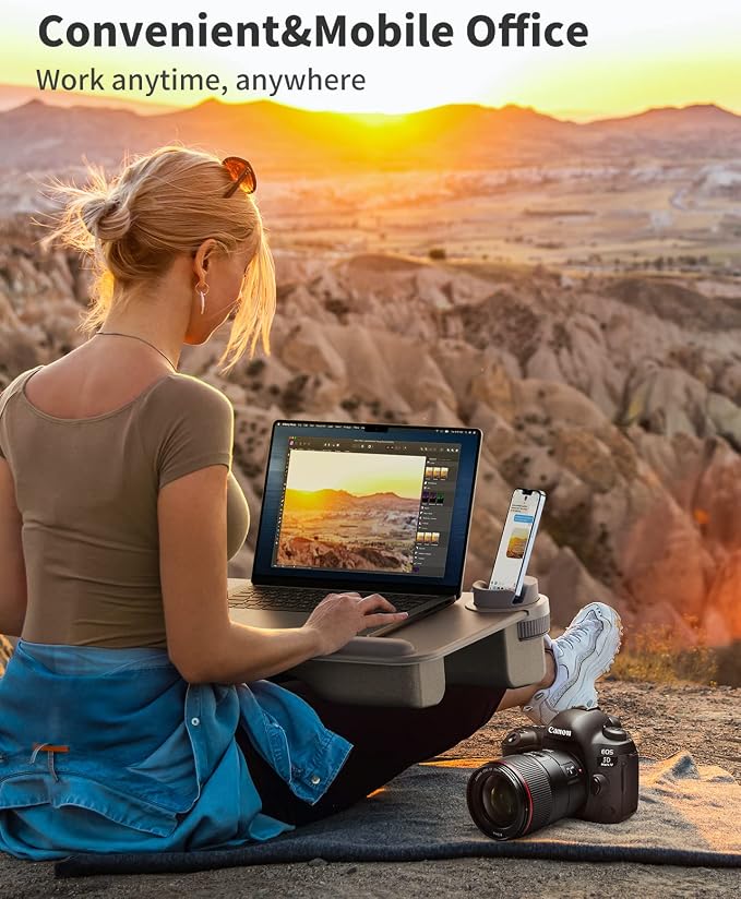 SAIJI Laptop Lap Desk for Bed—Fits Up to 17" Laptops & MacBook, Lightweight - Image 7