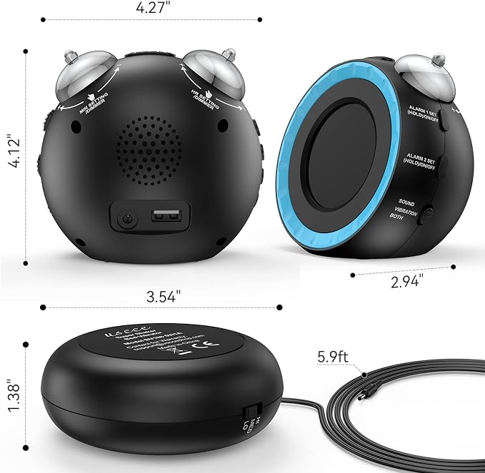 uscce Loud Dual Alarm Clock - Image 9