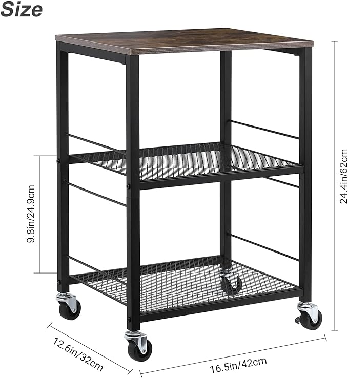 LIANTRAL 3 Tier Rolling Cart, Living Room - Image 7