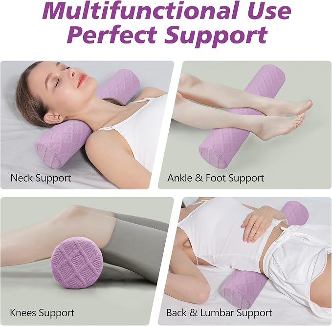 Cozyhealth Cervical Roll Pillow, Medium Soft Memory Foam Neck Round Pillow - Image 7