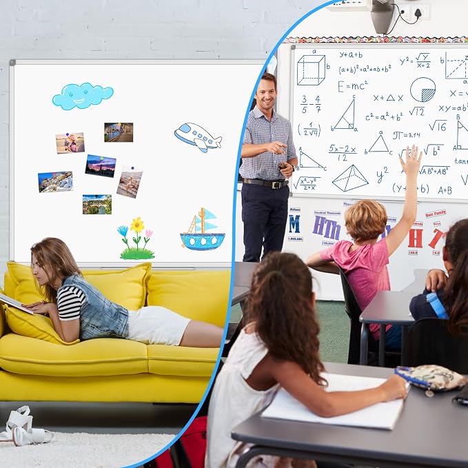 Lockways Large 60" x 40" Magnetic Dry Erase White Board - Image 6