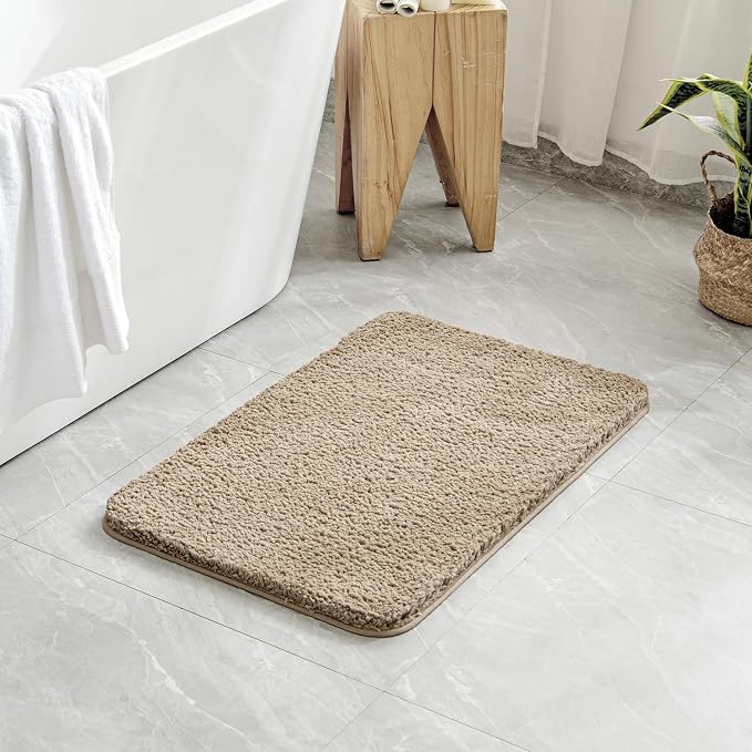 MIULEE Tan Absorbent Bathroom Rugs, Soft Large Bath Mats Non-Slip and - Image 7