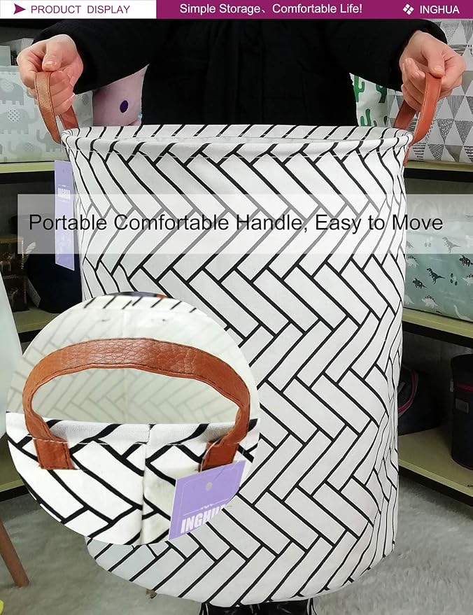 Laundry Hamper Large Canvas Fabric Lightweight Storage Basket/Toy - Field & Grace