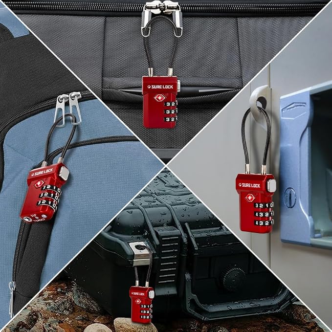 SURE LOCK TSA Approved 3-Digit Combination Luggage Locks – Open Alert Indicator - Image 7