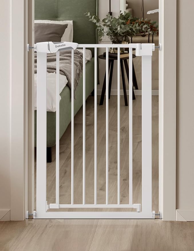 BABELIO 36" Tall Narrow Baby Gate, 26-28.5" Wide Auto-Close Metal Pet Gate - Image 9