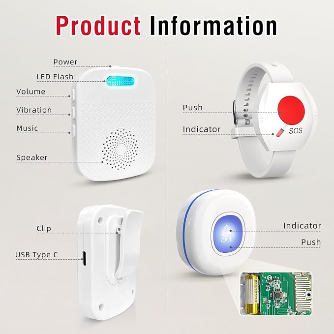 CallToU Caregiver Pager Wireless Call Buttons - Image 8
