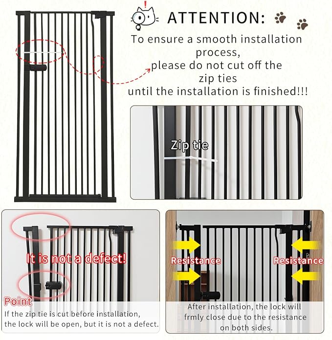 Lumizone Extra Tall Cat Gate 55.12" High Pressure Mounted Extra Wide 2025 New - Image 9