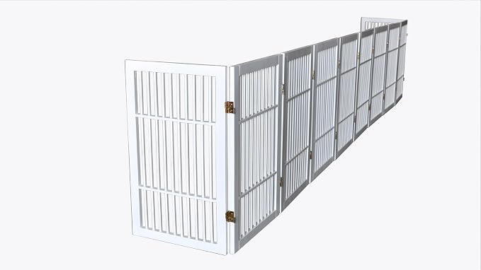 Pet Dog Gate Strong and Durable Freestanding Folding Acacia Hardwood Portable - Image 9