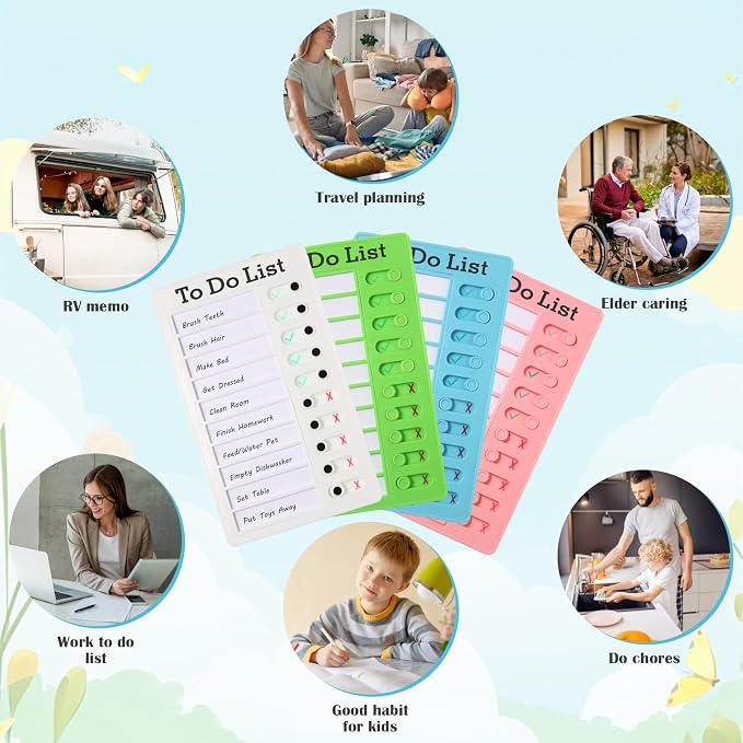 Aleric 4 Pcs Chores Chart for Kids, Daily Routine Chore Chart for Kids - Image 7