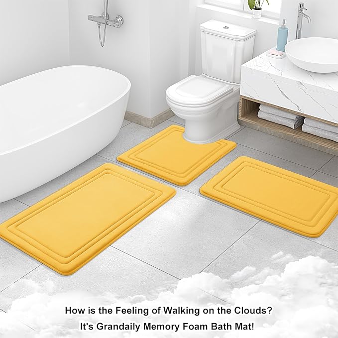 Grandaily Memory Foam Bath Mat Rug 30x20, Ultra Soft, Non-Slip and Absorbent - Image 9