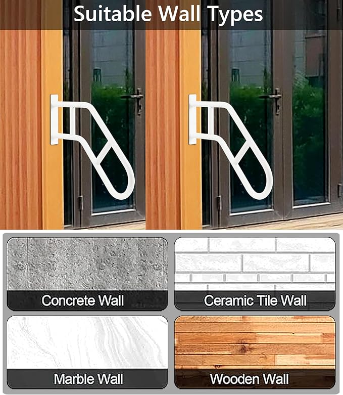 Hand Rails for Outdoor Steps & Elderly, U-Shape Wall Mount Stair Railing - Image 9