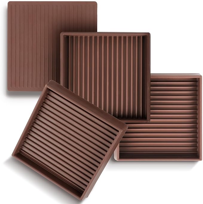 xxxHOLIC Non Slip Furniture Pads, 3” x 3” Brown Square Rubber Grippers - Image 9