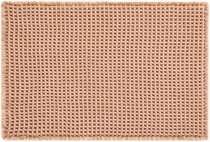Waffle Bath Mat, Boho Bathroom Rugs Non Slip Washable Super Absorbent Quick Dry - Image 9