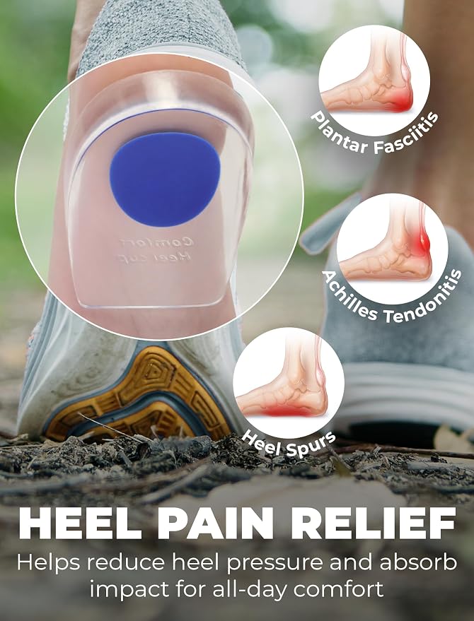 Gel Heel Pads, 6 Pack, for Achilles Tendonitis, Shoe Wedge Inserts for Plantar - Image 9