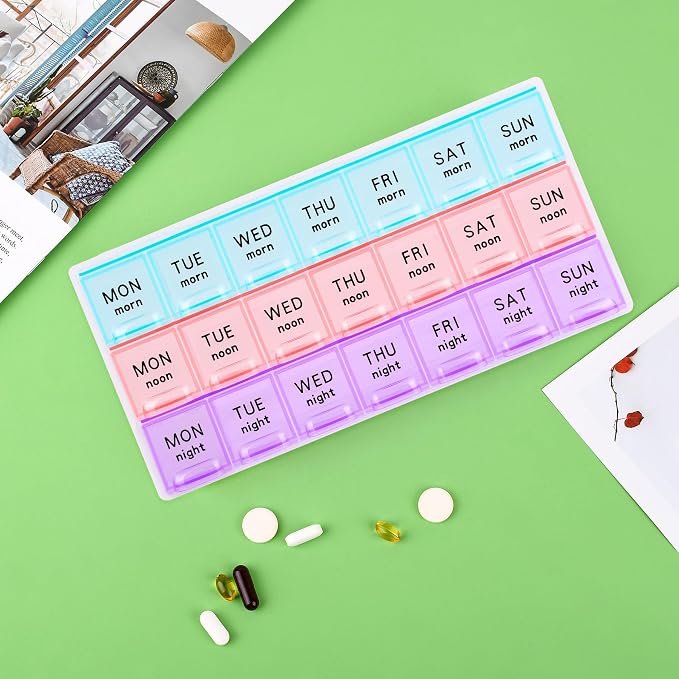 Large Weekly Pill Organizer 3 Times A Day, Travel Pill Cases ,Moisture-Proof 7 - Image 7