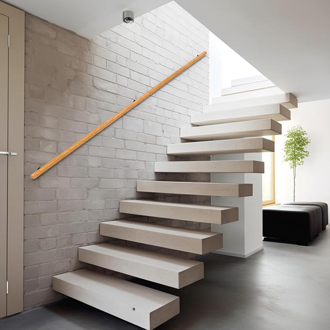 6FT Wood Stair Handrails Wall Mount, Hand Railings - Image 7