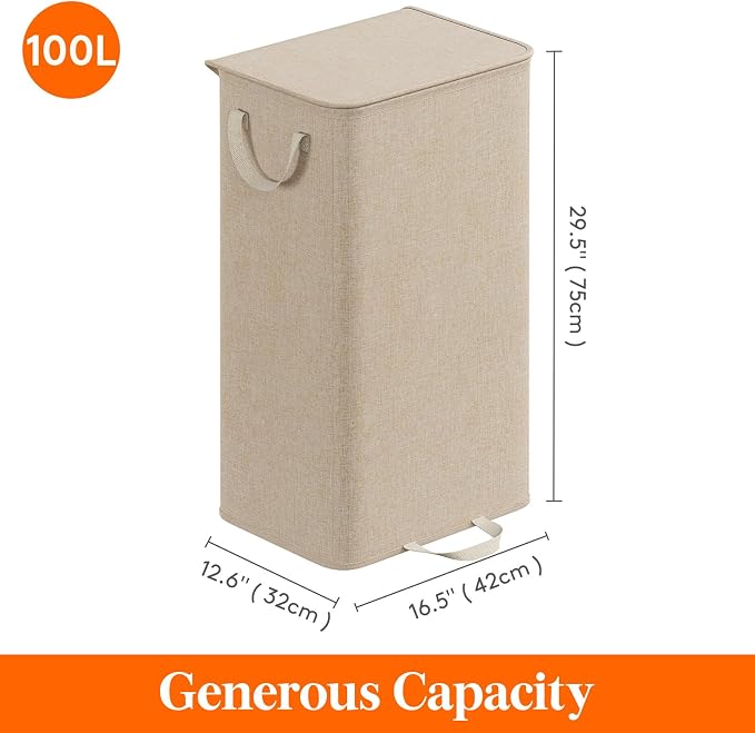 Lifewit Laundry Hamper with Lid and Removable Laundry Bag, Large Collapsible 1 - Field & Grace