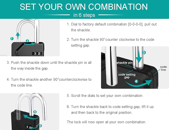 ZHEGE Locker Locks with Code for School, Small Padlocks Combination with DIY - Image 7