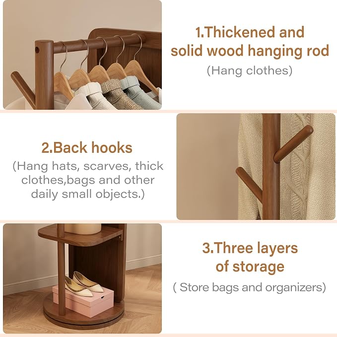 WoodsWhisper Full Length Mirror Coat Rack Solid Wood Floor Mirror 70"x16" Full - Image 8