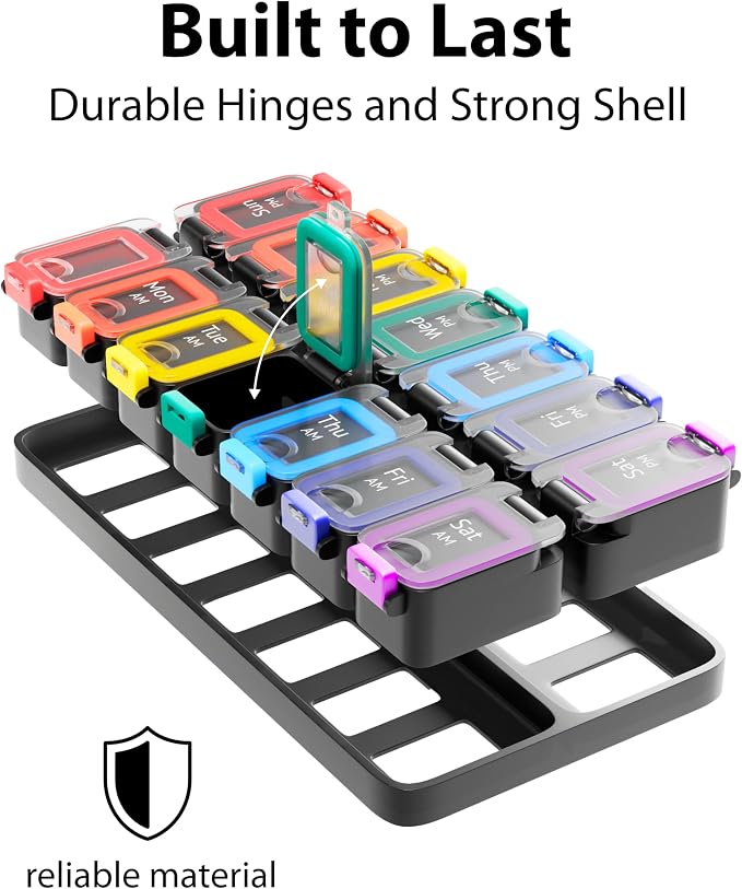 Large Weekly Pill Organizer 2 Times a Day – AM/PM Medicine Organizer - Image 9