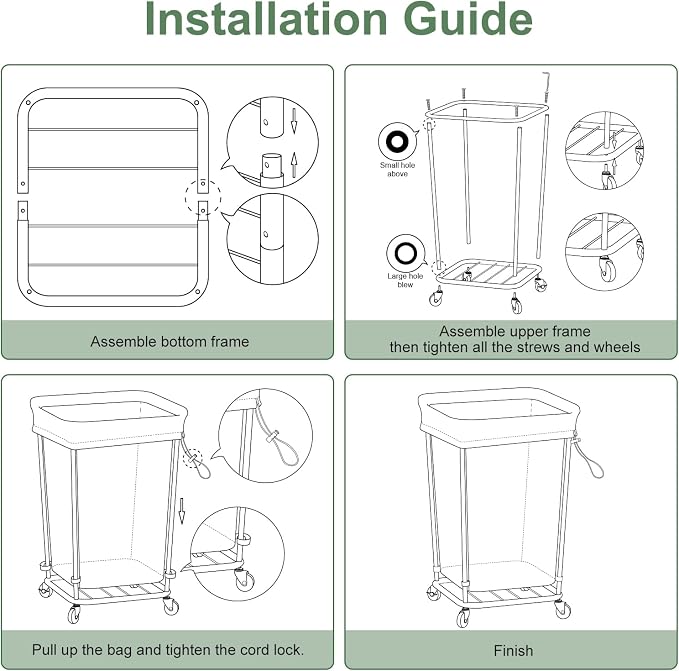 2PK Rolling Laundry Basket - Image 7