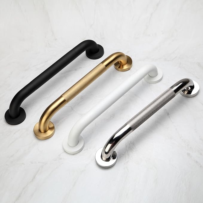 Shower Grab Bar, 2 Pack 12 Inch Black Bathroom Grab Bar, 1.25" Diameter 304 - Image 7