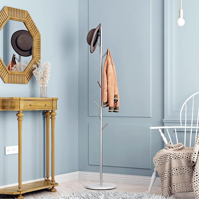 Silver Coat Racks, Metal Coat Rack Freestanding - Image 7