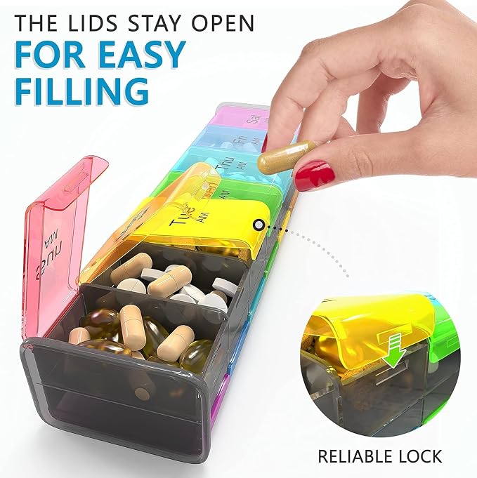 Extra Large Pill Organizer- XXL Pill Box 7 Day - Image 9